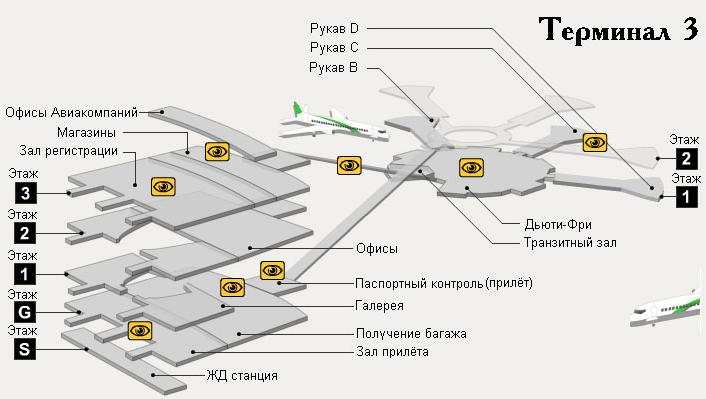 Схема стоек регистрации аэропорт сост