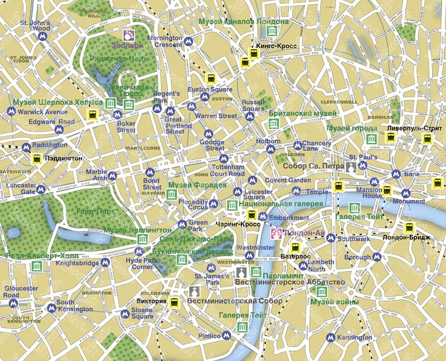 Туристическая карта лондона
