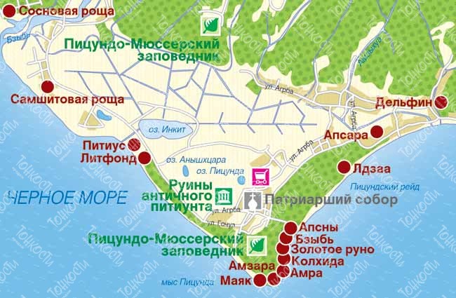 Карта имеретинской бухты с улицами и домами