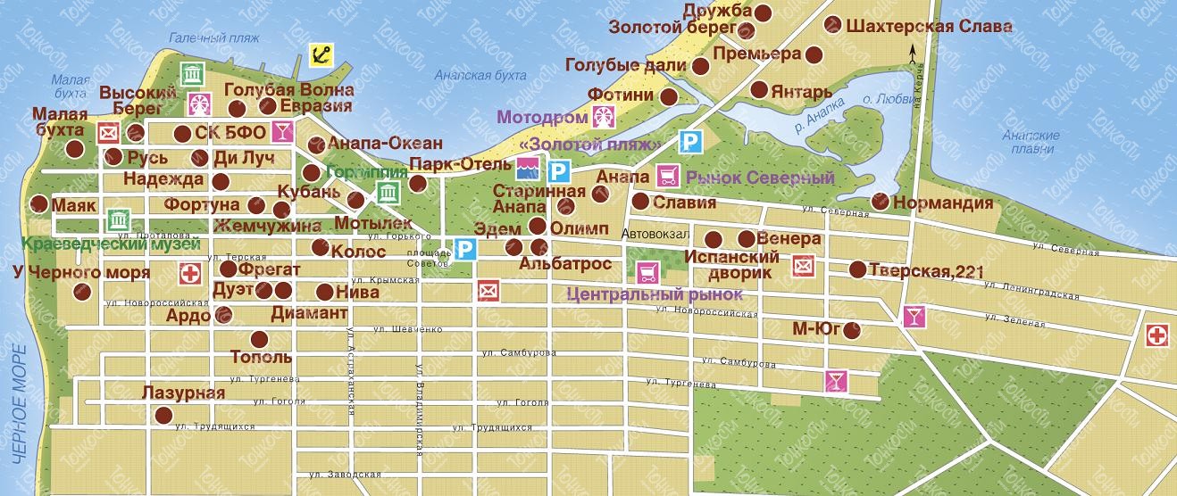 Карта чаусы с улицами и домами