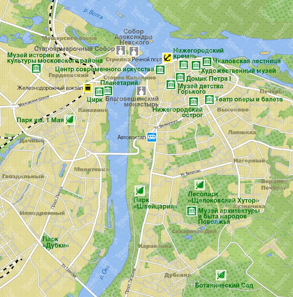 Карта нижний новгород городец