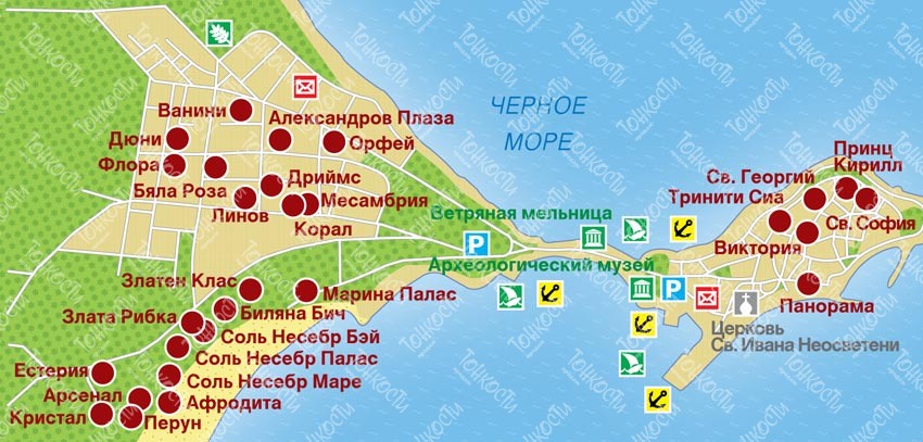 Пляжи анапы на карте с фото
