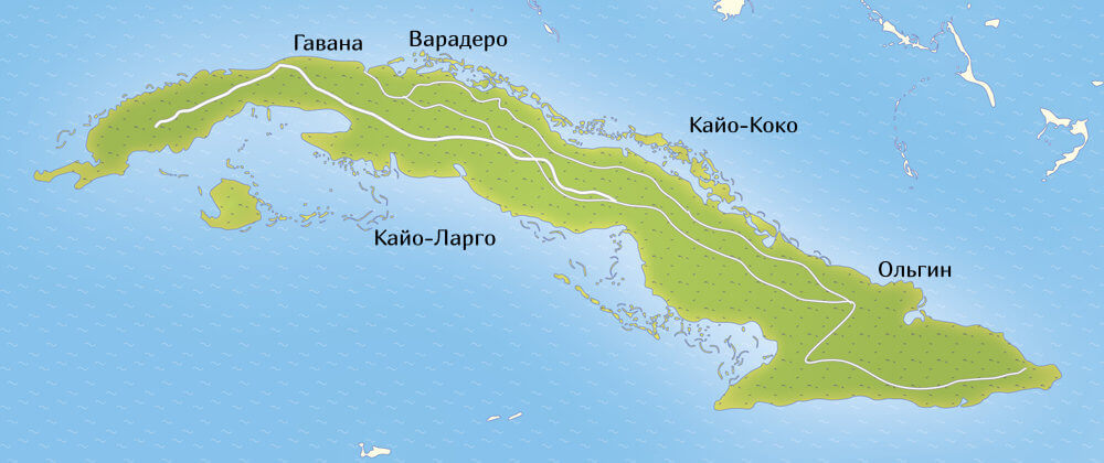 Карта острова кайо коко куба